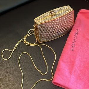 Authentic vintage small Judith Leiber crystal accent purse